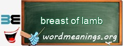 WordMeaning blackboard for breast of lamb